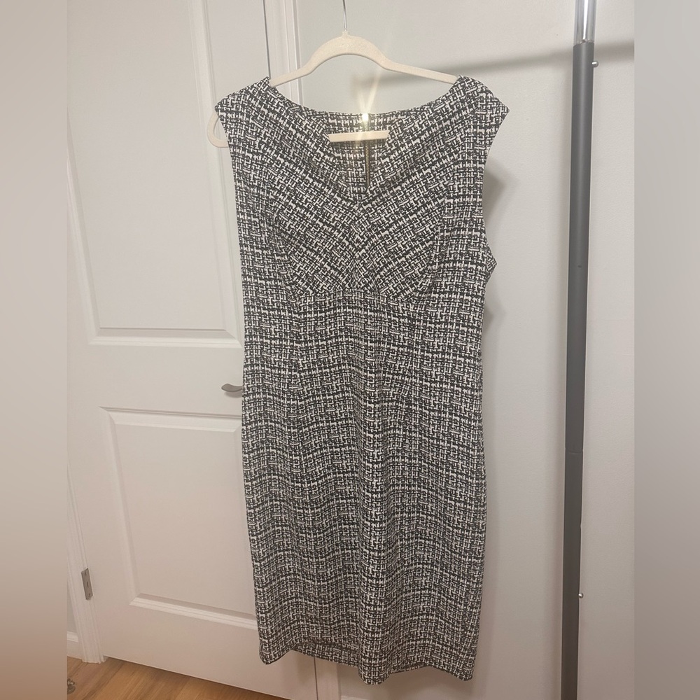 Calvin Klein Black and White Midi Dress